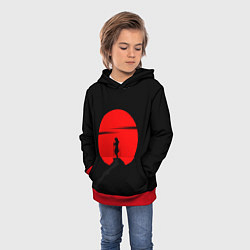 Толстовка-худи детская SAMURAI RED MOON, цвет: 3D-красный — фото 2