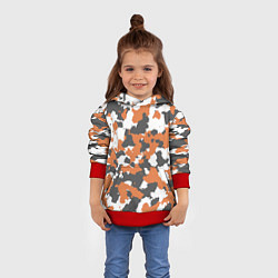 Толстовка-худи детская Orange Camo, цвет: 3D-красный — фото 2