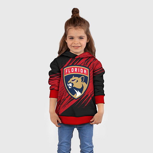 Детская толстовка Florida Panthers, Флорида Пантерз, NHL / 3D-Красный – фото 4