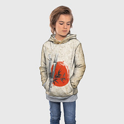 Толстовка-худи детская Закат Бамбук, цвет: 3D-меланж — фото 2