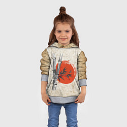 Толстовка-худи детская Закат Бамбук, цвет: 3D-меланж — фото 2