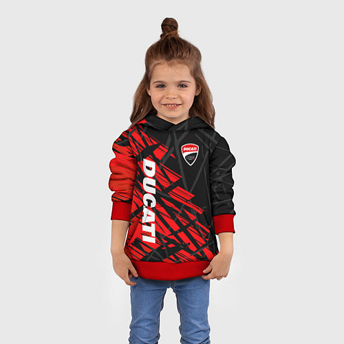Детская толстовка DUCATI МОТО СПОРТ / 3D-Красный – фото 4