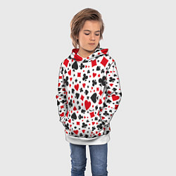 Толстовка-худи детская Картёжные Масти, цвет: 3D-белый — фото 2