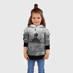 Толстовка-худи детская Бэнкси Дети Любовь Banksy, цвет: 3D-черный — фото 2