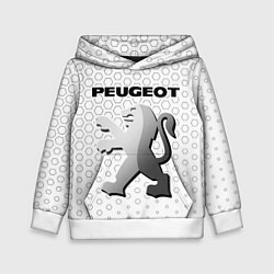 Толстовка-худи детская PEUGEOT Соты, цвет: 3D-белый