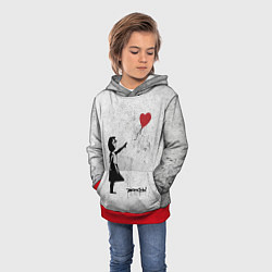 Толстовка-худи детская Бэнкси Всегда есть надежда There is Always Hope Ba, цвет: 3D-красный — фото 2