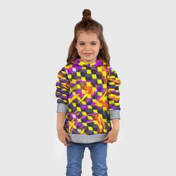 Толстовка-худи детская Черно-желтые кубы, цвет: 3D-меланж — фото 2