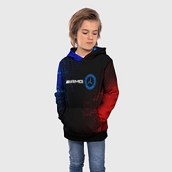Толстовка-худи детская МЕРСЕДЕС AMG - Соты, цвет: 3D-черный — фото 2