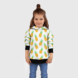 Толстовка-худи детская Поле ананасов, цвет: 3D-черный — фото 2