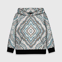 Толстовка-худи детская Абстракция Узор голубого цвета, цвет: 3D-черный