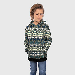 Толстовка-худи детская Узор прямоугольный пиксел, цвет: 3D-черный — фото 2