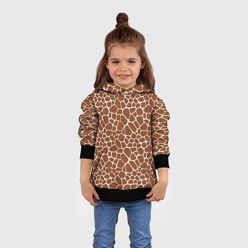 Детская толстовка Шкура Жирафа - Giraffe / 3D-Черный – фото 4