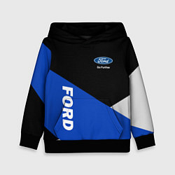 Толстовка-худи детская FORD ФОРД ЧЕРНЫЙ СИНИЙ БЕЛЫЙ, цвет: 3D-черный