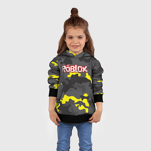 Детская толстовка Roblox Камуфляж Жёлто-Серый / 3D-Черный – фото 4