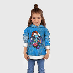 Толстовка-худи детская Инопланетянин, цвет: 3D-белый — фото 2