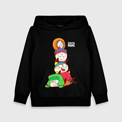 Толстовка-худи детская Южный парк персонажи - South Park, цвет: 3D-черный