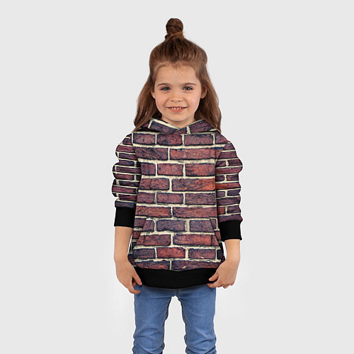 Детская толстовка Brick Wall / 3D-Черный – фото 4