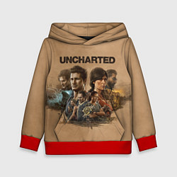 Толстовка-худи детская Uncharted Анчартед, цвет: 3D-красный