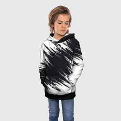 Толстовка-худи детская БЕЛАЯ КРАСКА БРЫЗГИ, цвет: 3D-черный — фото 2