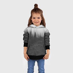 Толстовка-худи детская Туманный лес - туман, цвет: 3D-черный — фото 2