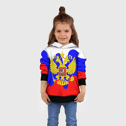 Детская толстовка Герб россии герб / 3D-Черный – фото 4