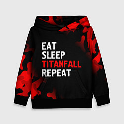 Толстовка-худи детская Eat Sleep Titanfall Repeat Милитари, цвет: 3D-черный