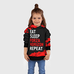 Толстовка-худи детская Eat Sleep Forza Horizon Repeat Краска, цвет: 3D-черный — фото 2