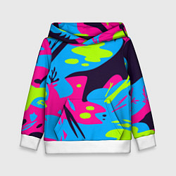 Толстовка-худи детская Color abstract pattern Summer, цвет: 3D-белый