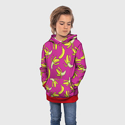 Толстовка-худи детская Banana pattern Summer Color, цвет: 3D-красный — фото 2