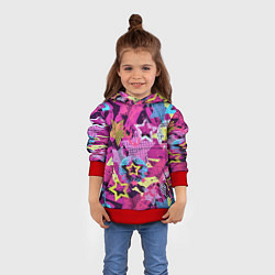 Толстовка-худи детская Star Colorful Pattern Fashion Neon, цвет: 3D-красный — фото 2