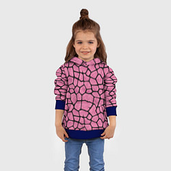 Толстовка-худи детская Шерсть розового жирафа, цвет: 3D-синий — фото 2