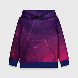 Толстовка-худи детская Абстрактные взаимосвязанные линии, цвет: 3D-синий