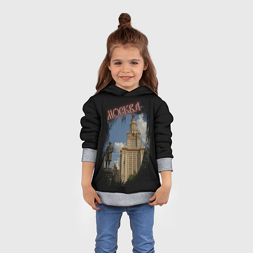 Детская толстовка Москва МГУ / 3D-Меланж – фото 4