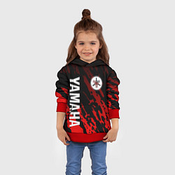 Толстовка-худи детская Yamaha - Красные пятна, цвет: 3D-красный — фото 2