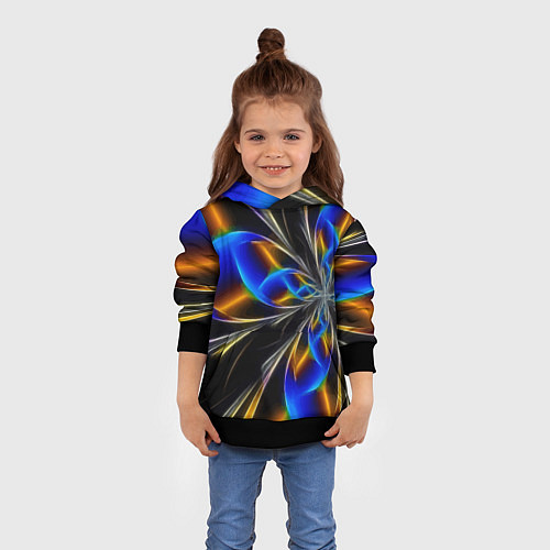 Детская толстовка Neon vanguard pattern Fashion 2023 / 3D-Черный – фото 4