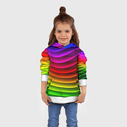 Толстовка-худи детская Color line neon pattern Abstraction Summer 2023, цвет: 3D-белый — фото 2