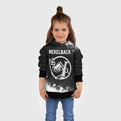 Толстовка-худи детская Nickelback КОТ Брызги, цвет: 3D-черный — фото 2