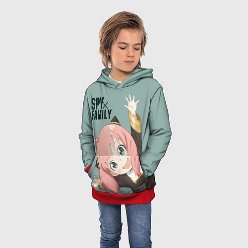 Детская толстовка Аня Форджер Spy Family / 3D-Красный – фото 3