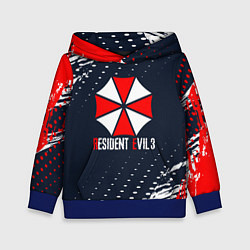 Толстовка-худи детская Umbrella Corporation Resident Evil Краски, цвет: 3D-синий