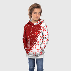 Толстовка-худи детская Resident Evil Umbrella Corporation паттерн, цвет: 3D-белый — фото 2