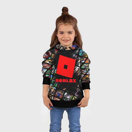 Детская толстовка ROBLOX СЮЖЕТЫ И ЛОГОТИП / 3D-Черный – фото 4