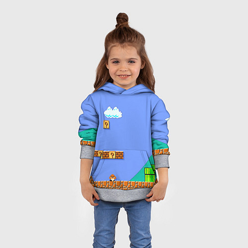 Детская толстовка Марио дизайн / 3D-Меланж – фото 4