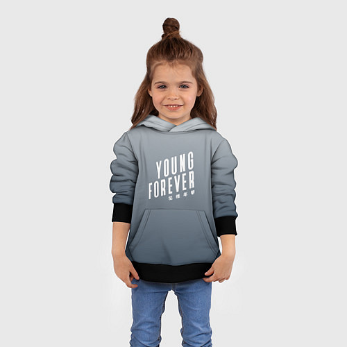 Детская толстовка Навечно молодой Young forever / 3D-Черный – фото 4