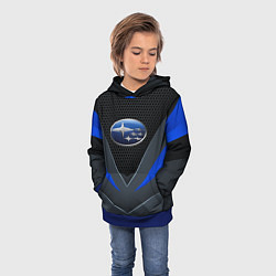Толстовка-худи детская Спортивная броня Subaru, цвет: 3D-синий — фото 2