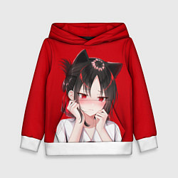 Толстовка-худи детская Грустная Кагуя, цвет: 3D-белый