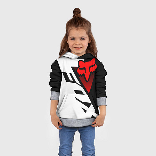 Детская толстовка MOTO FOX - Мотокросс / 3D-Меланж – фото 4