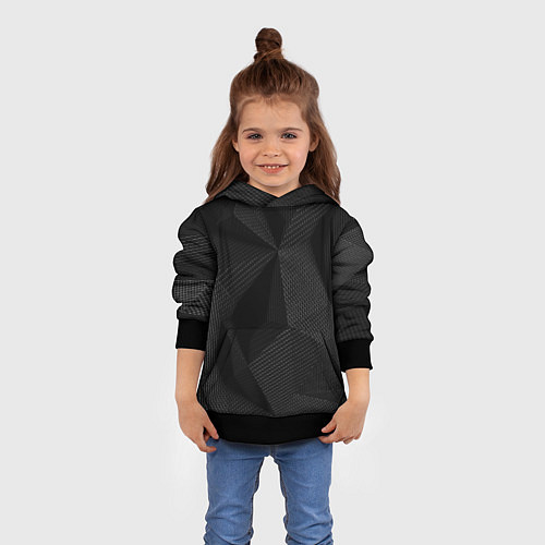 Детская толстовка КАРБОН ПОЛИГОНЫ / 3D-Черный – фото 4