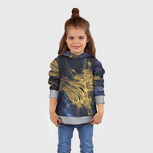 Детская толстовка Фрактальная футуристическая композиция Абстракция / 3D-Меланж – фото 4