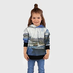 Толстовка-худи детская Во французской гавани, цвет: 3D-черный — фото 2