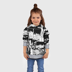 Толстовка-худи детская Токийский гуль паттерн, цвет: 3D-меланж — фото 2